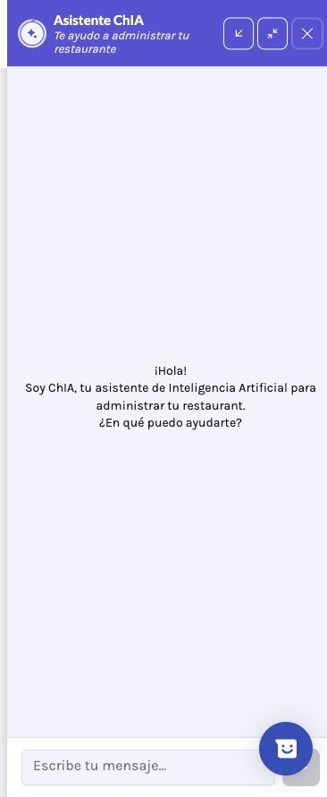 Panel de ChIA y campo para escribir una petición operativa.
